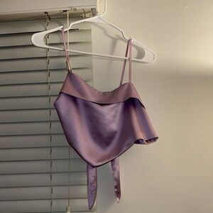 Forever 21 Lavender Satin Crop Top